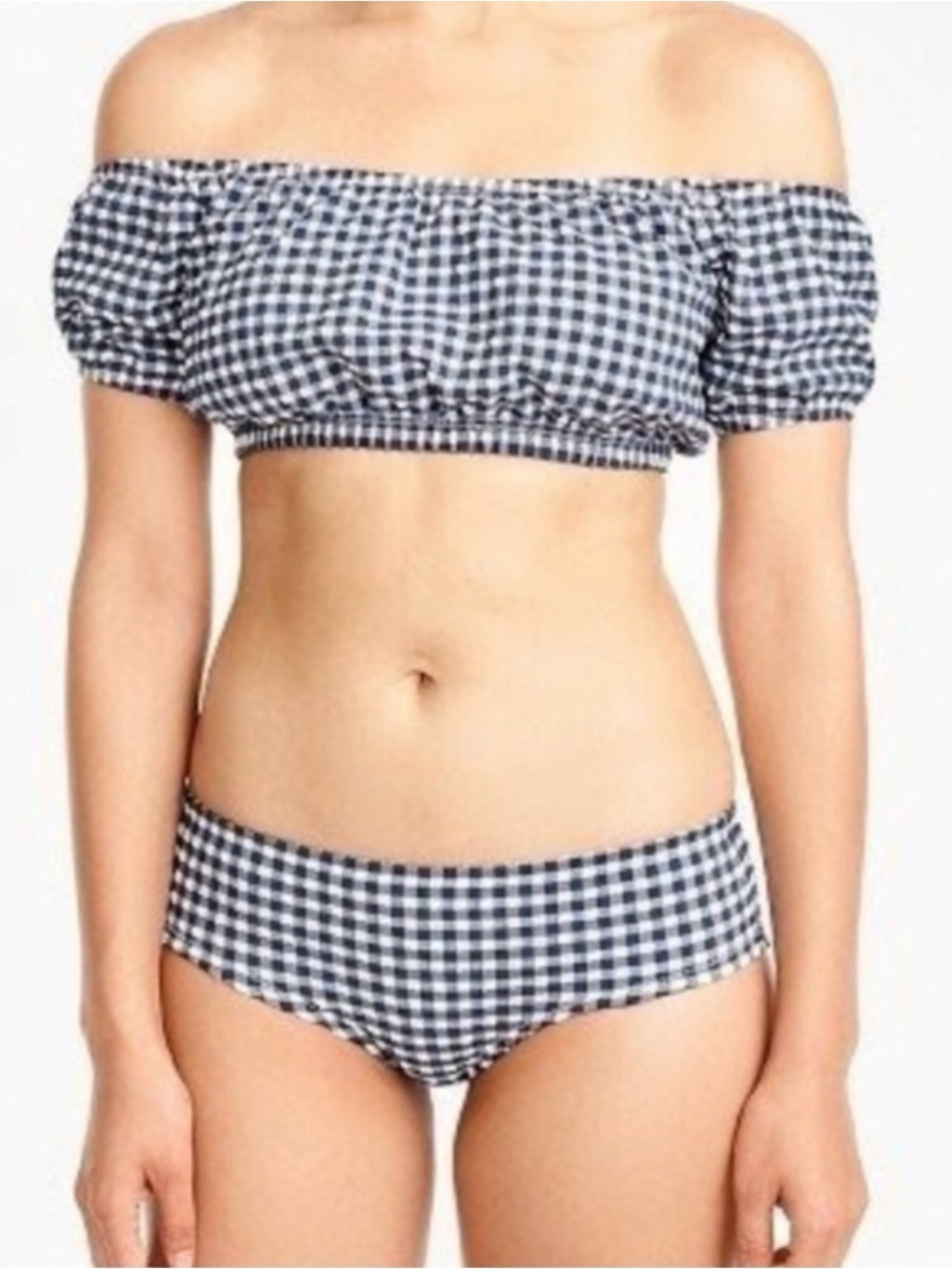 J. Crew Pink and White Gingham Bikini Set